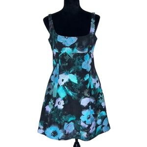 Milly Floral Print Sleeveless Ana Cocktail Mini Dress with Pockets Size 6
